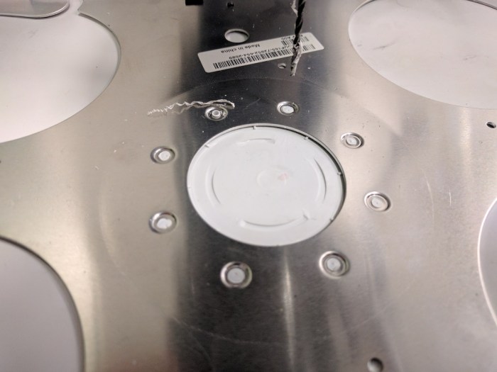 Drilling out plastic rivets