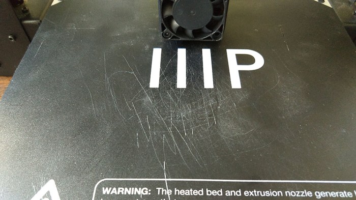 PEI 0 - scuffed surface