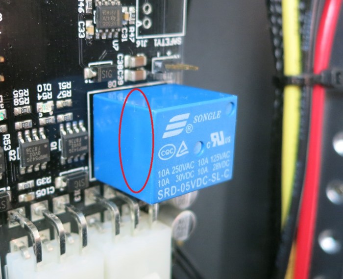 Relay exterior discoloration