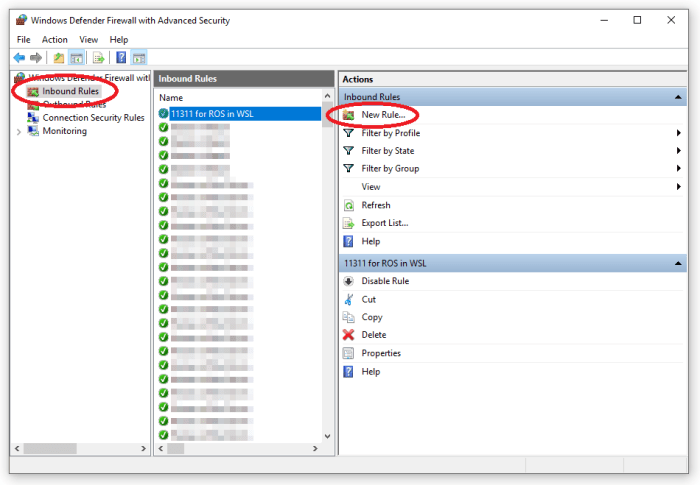 Windows Defender Firewall control panel