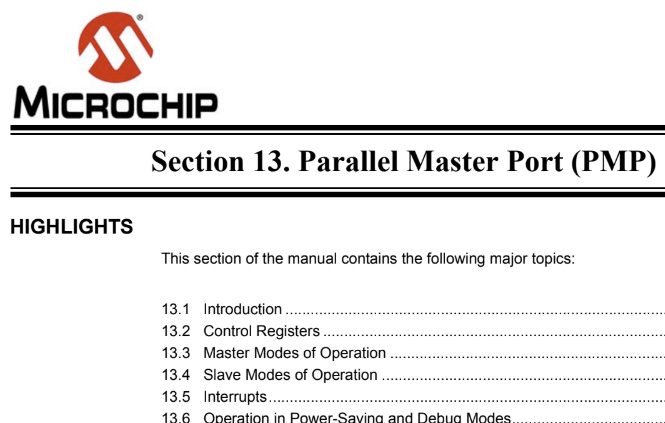 Microchip PIC32 PMP