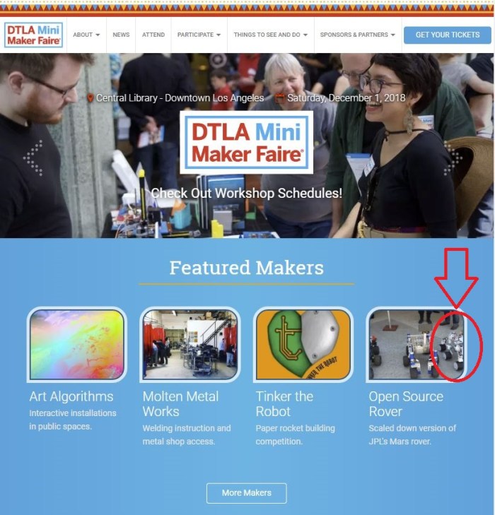 DTLA Mini Maker Faire Website