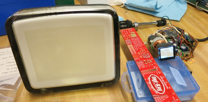 Tiny CRT 1 - Side by side with RPTV tube