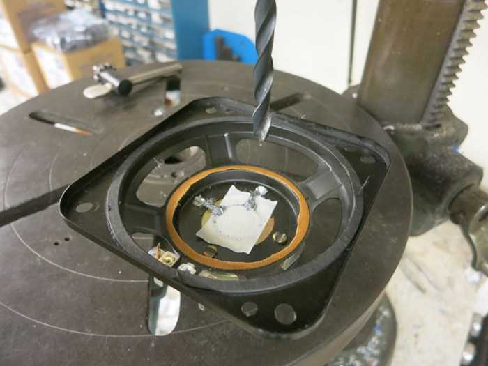 Speaker on drill press