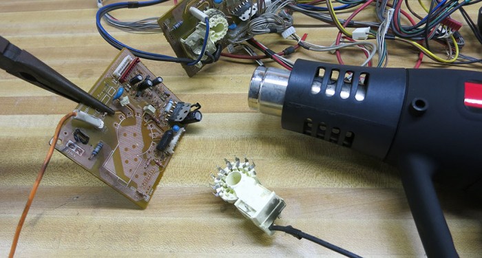 CRT socket removed from PCB