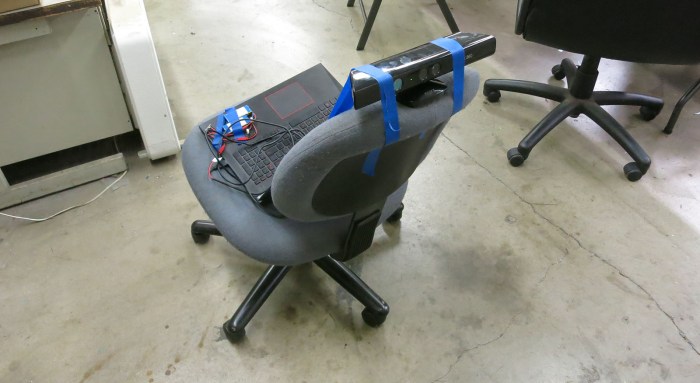 kinect with office chair simulating rover