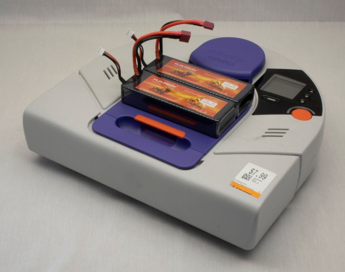 Neato XV-21 with two big power packs on top of dust bin