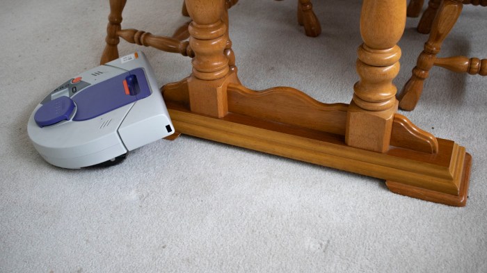 Neato stuck on dining table.jpg