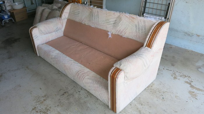 Couch Teardown 03 - back cushions cut off