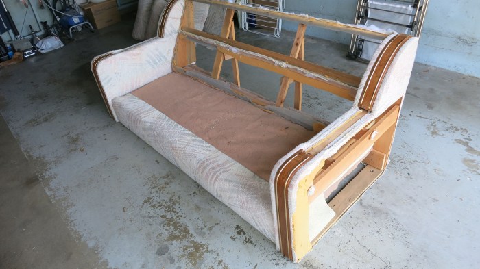 Couch Teardown 12 - side panels cut off