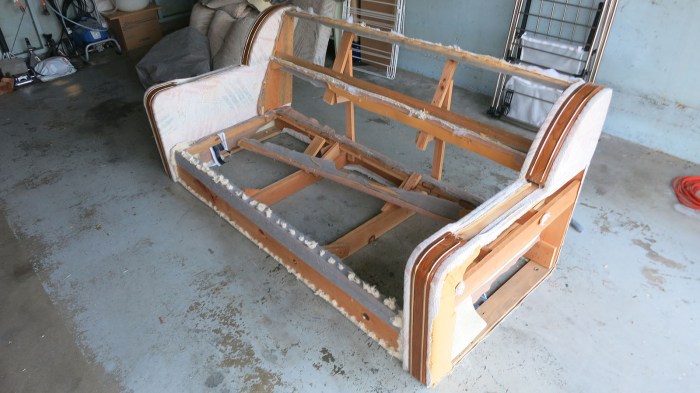 Couch Teardown 14 - all fabric panels cut off