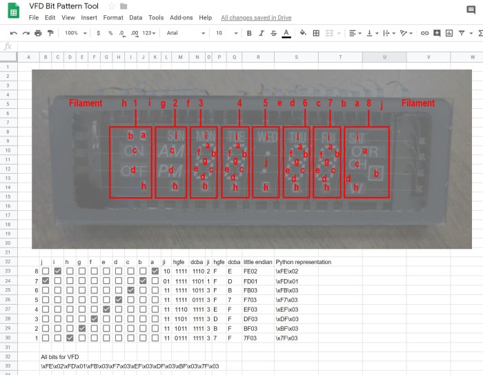 VFD Pattern tool - full checkboxes