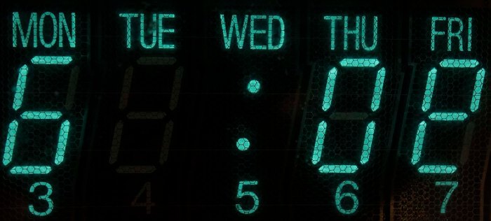 VFD under macro lens on