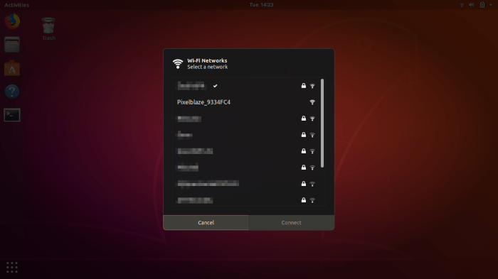 Ubuntu WiFi selection