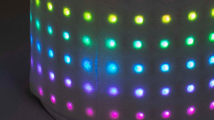 Pixelblaze Glow Flow with paper towel diffuser closeup