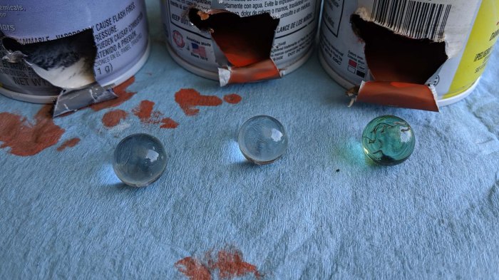 Industrial glass marble x3