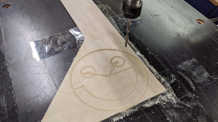 CNC first programmed cut using Rotozip bit